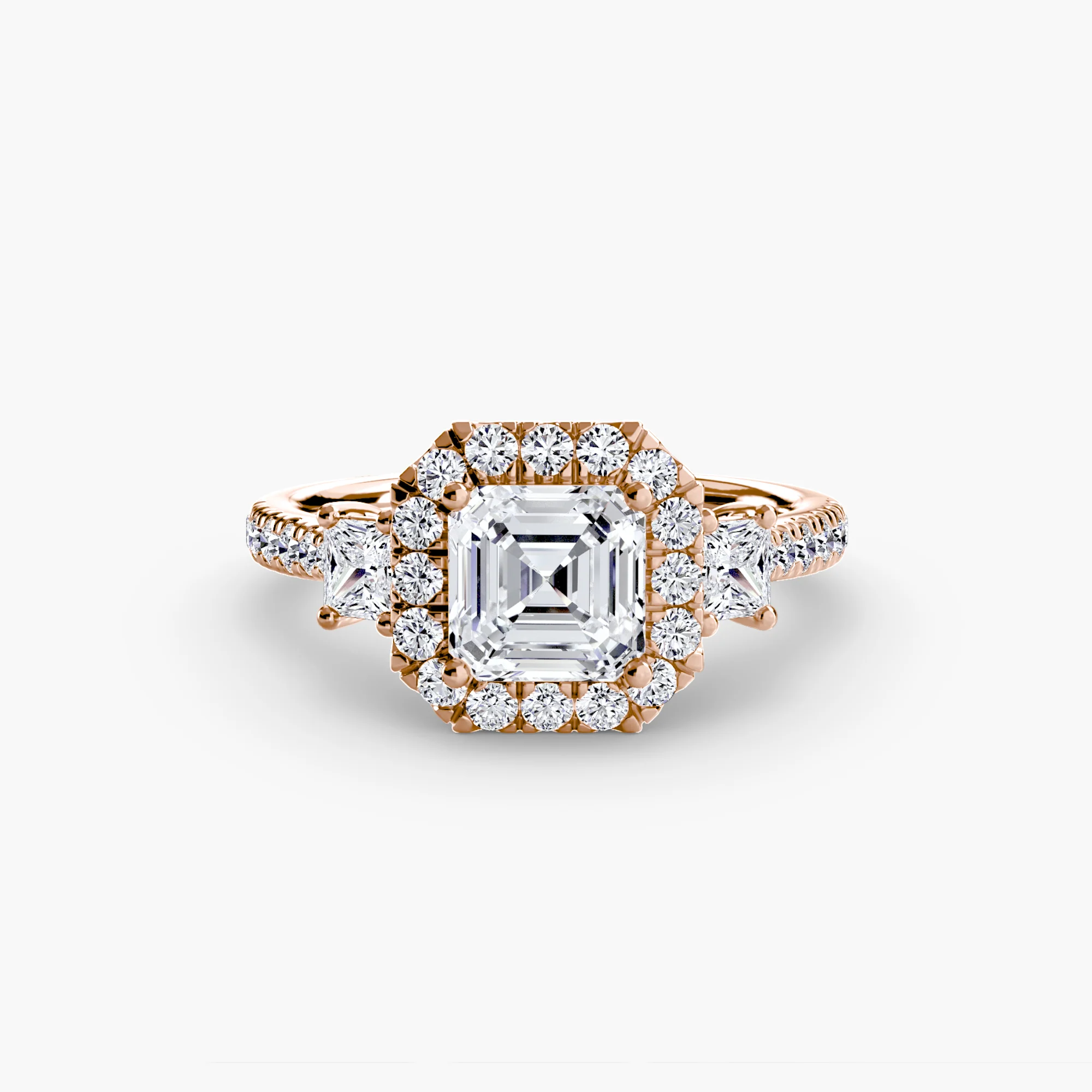 Three-Stone Ring with Halo 2 - Image 60