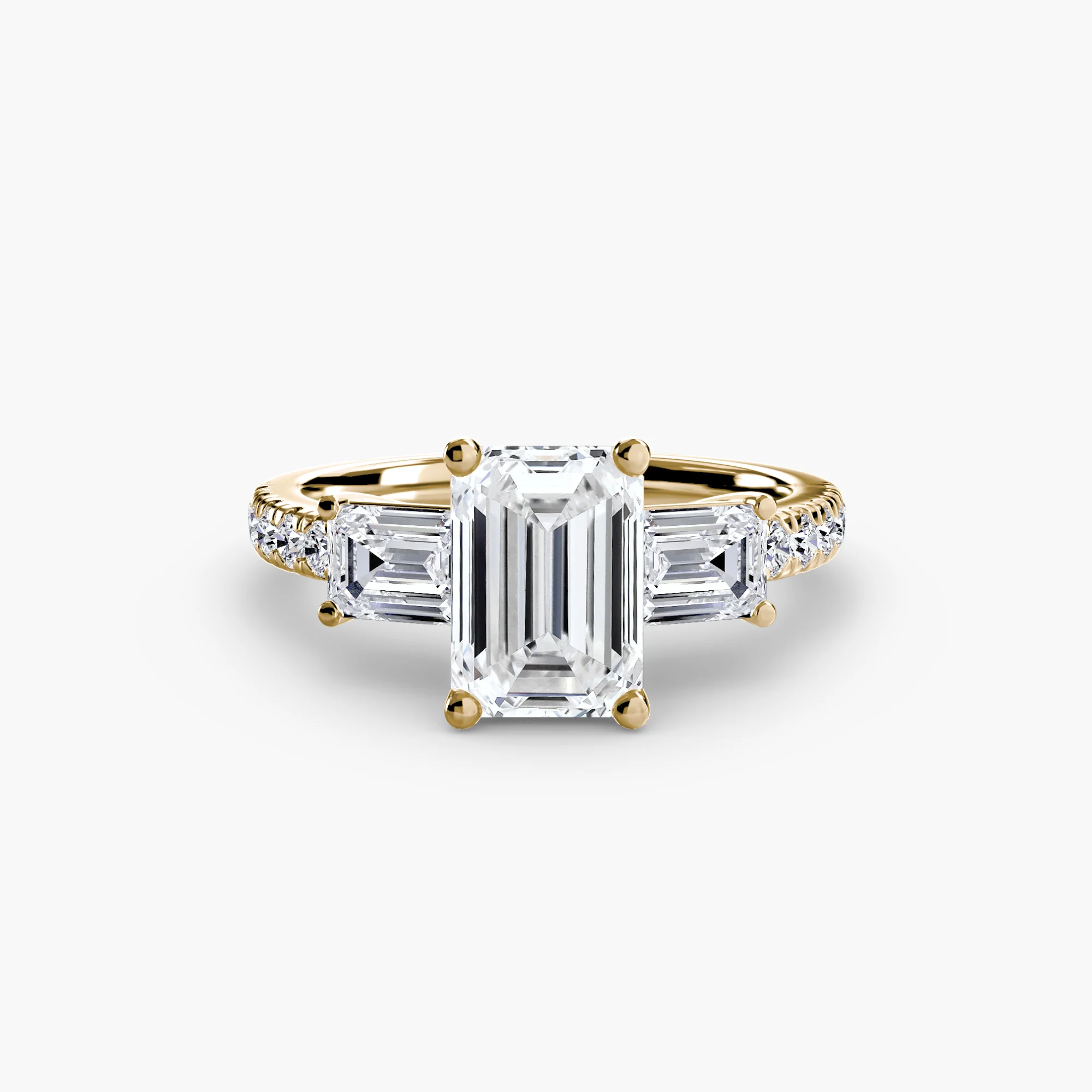 Three-Stone Ring with Pavé Band 4 - Image 16