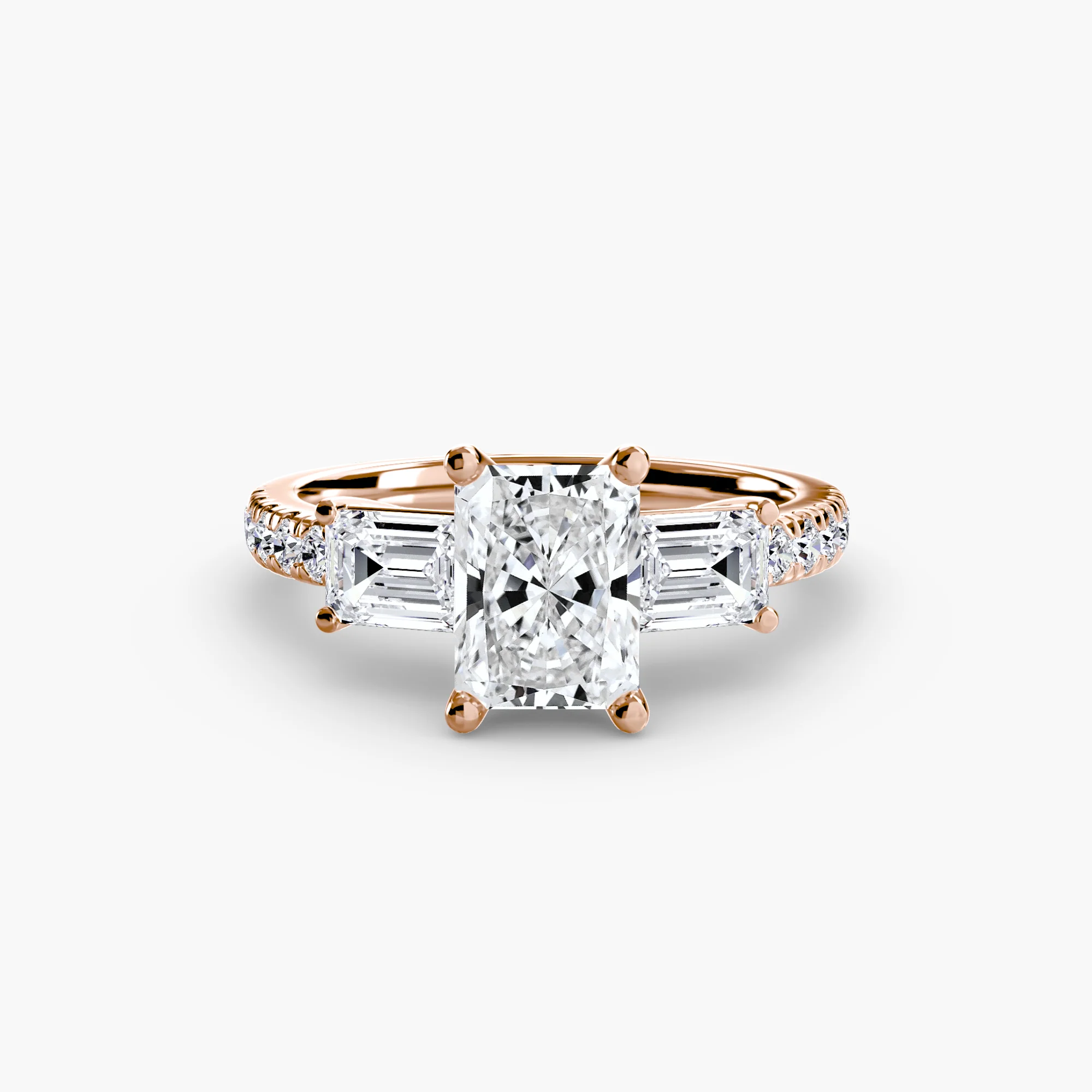 Three-Stone Ring with Pavé Band 4 - Image 28