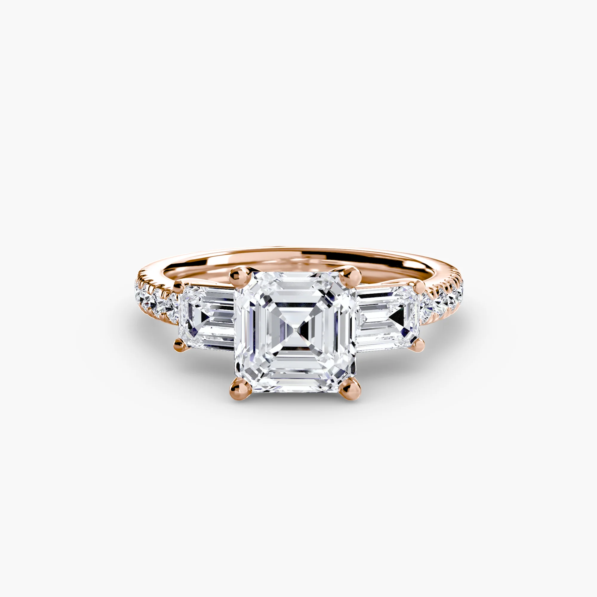 Three-Stone Ring with Pavé Band 4 - Image 29