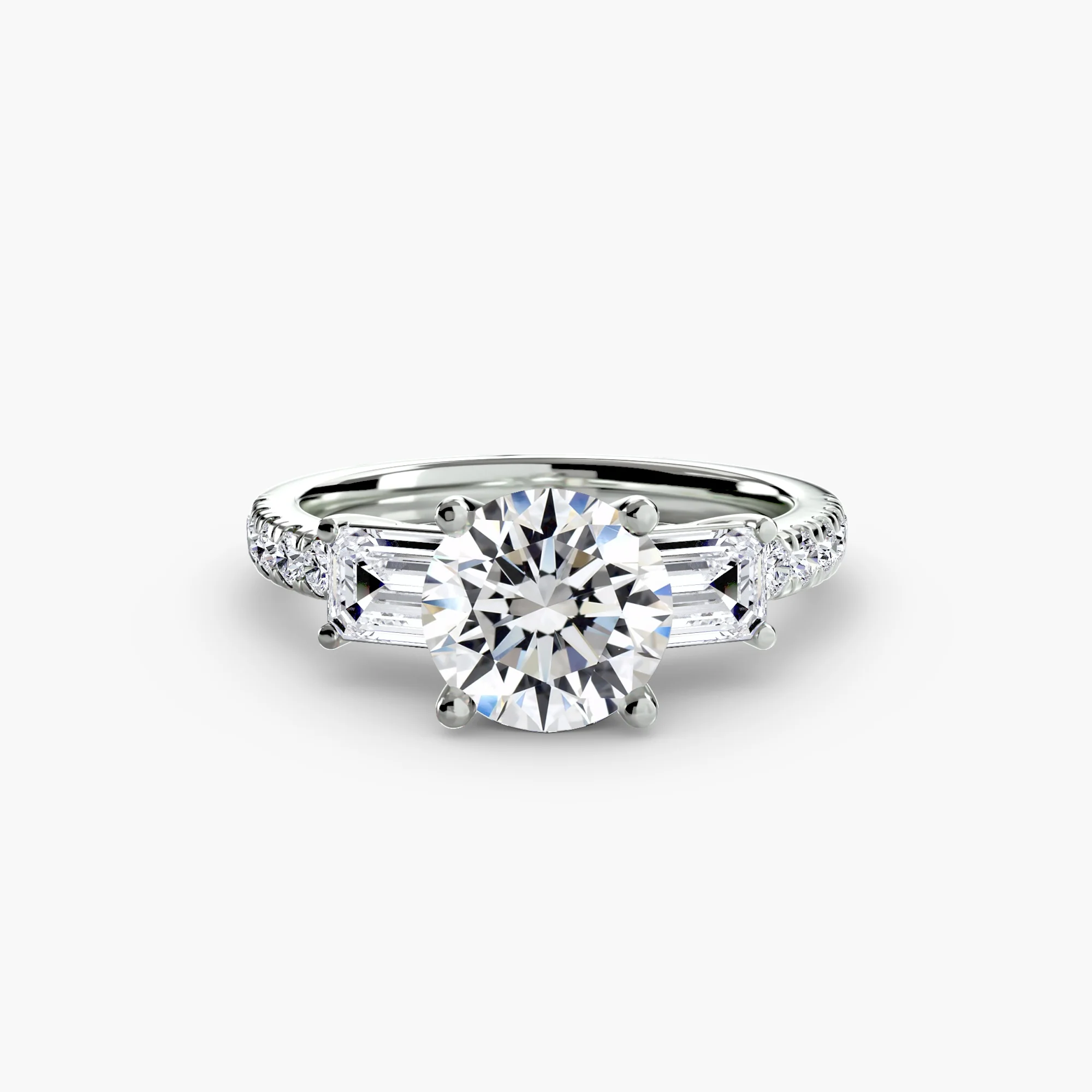 Three-Stone Ring with Pavé Band 4 - Image 31