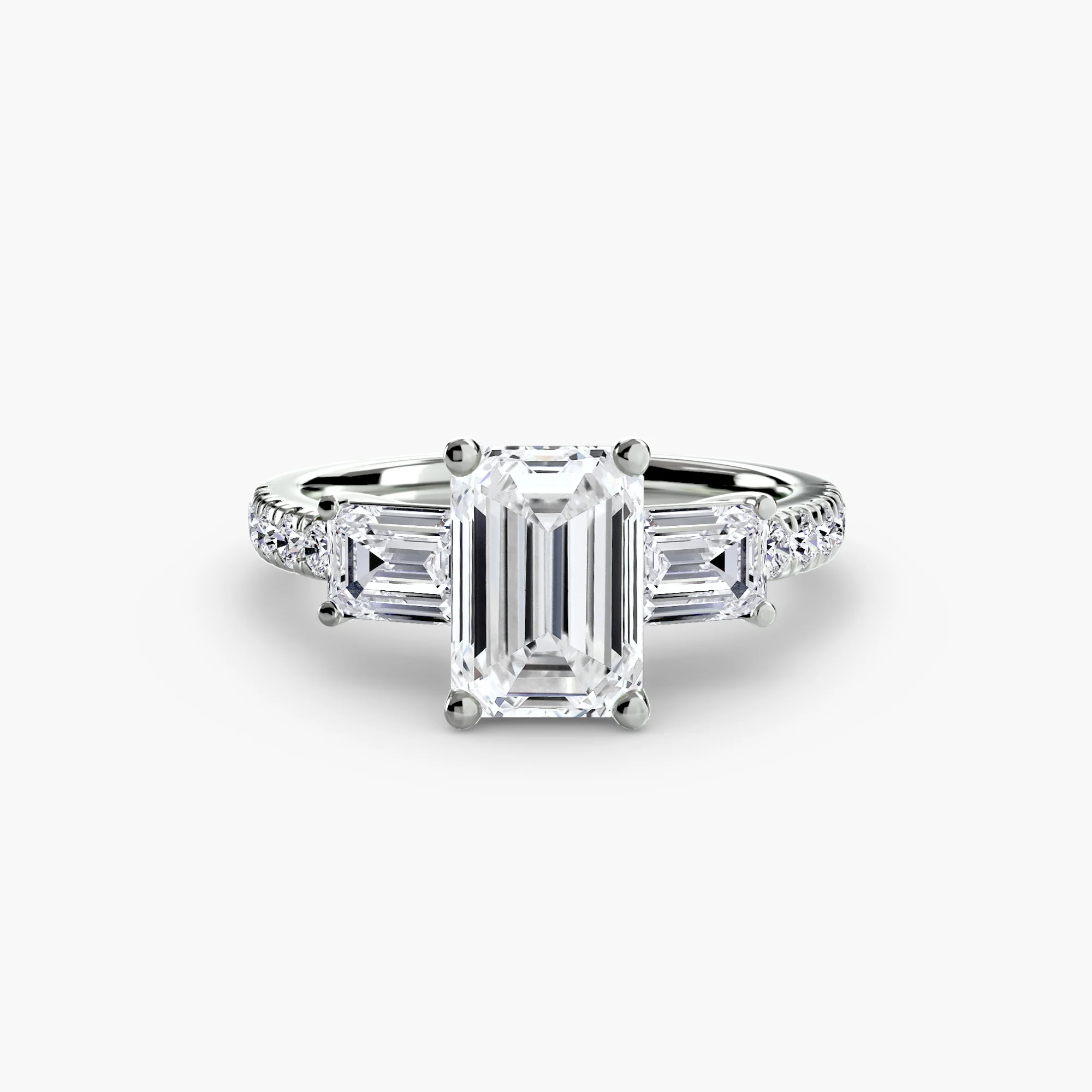 Three-Stone Ring with Pavé Band 4 - Image 36