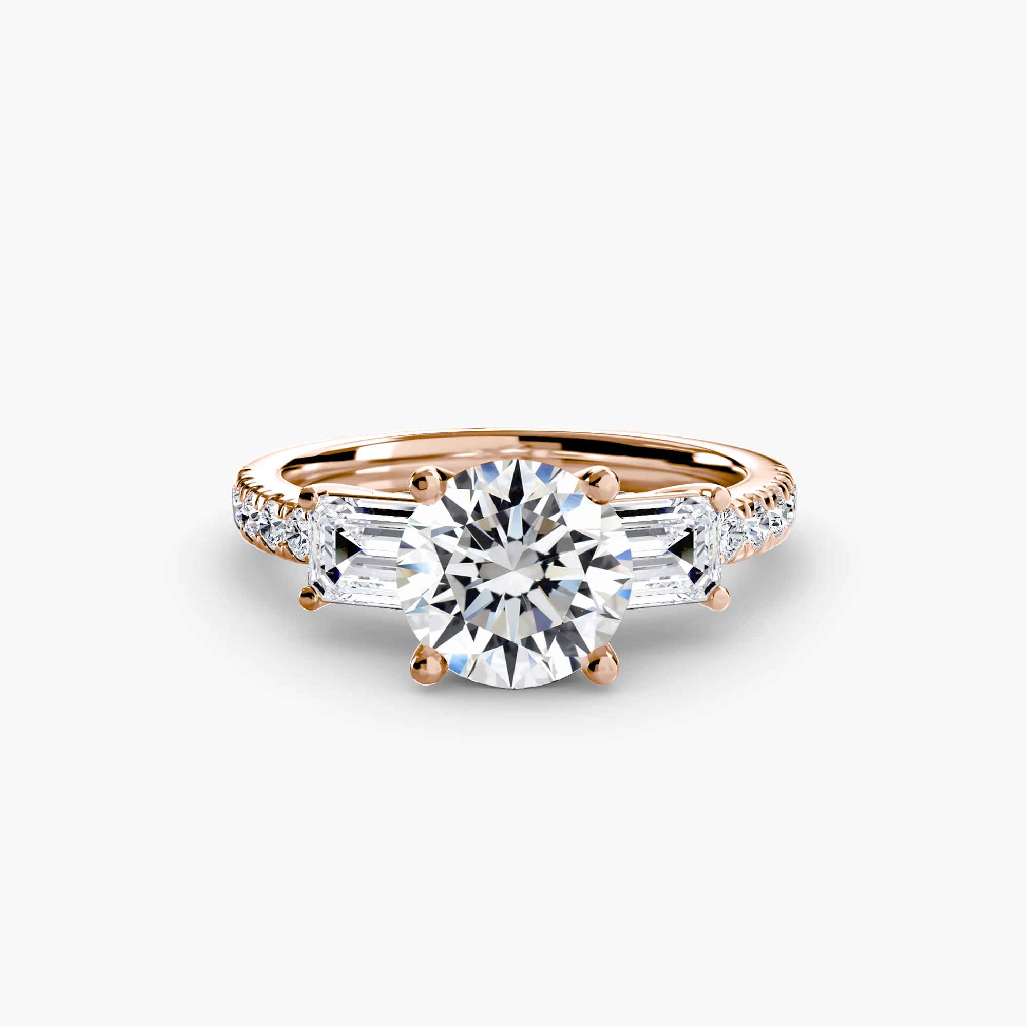 Three-Stone Ring with Pavé Band 4 - Image 50