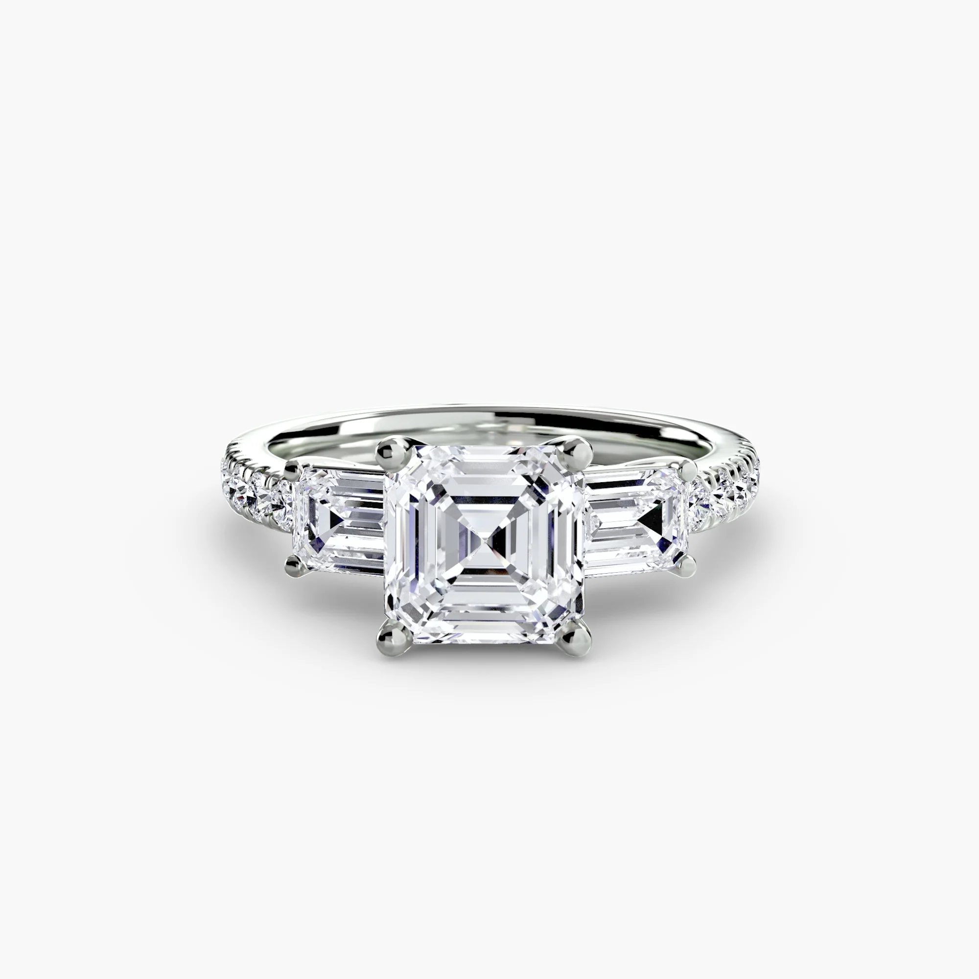 Three-Stone Ring with Pavé Band 4 - Image 68