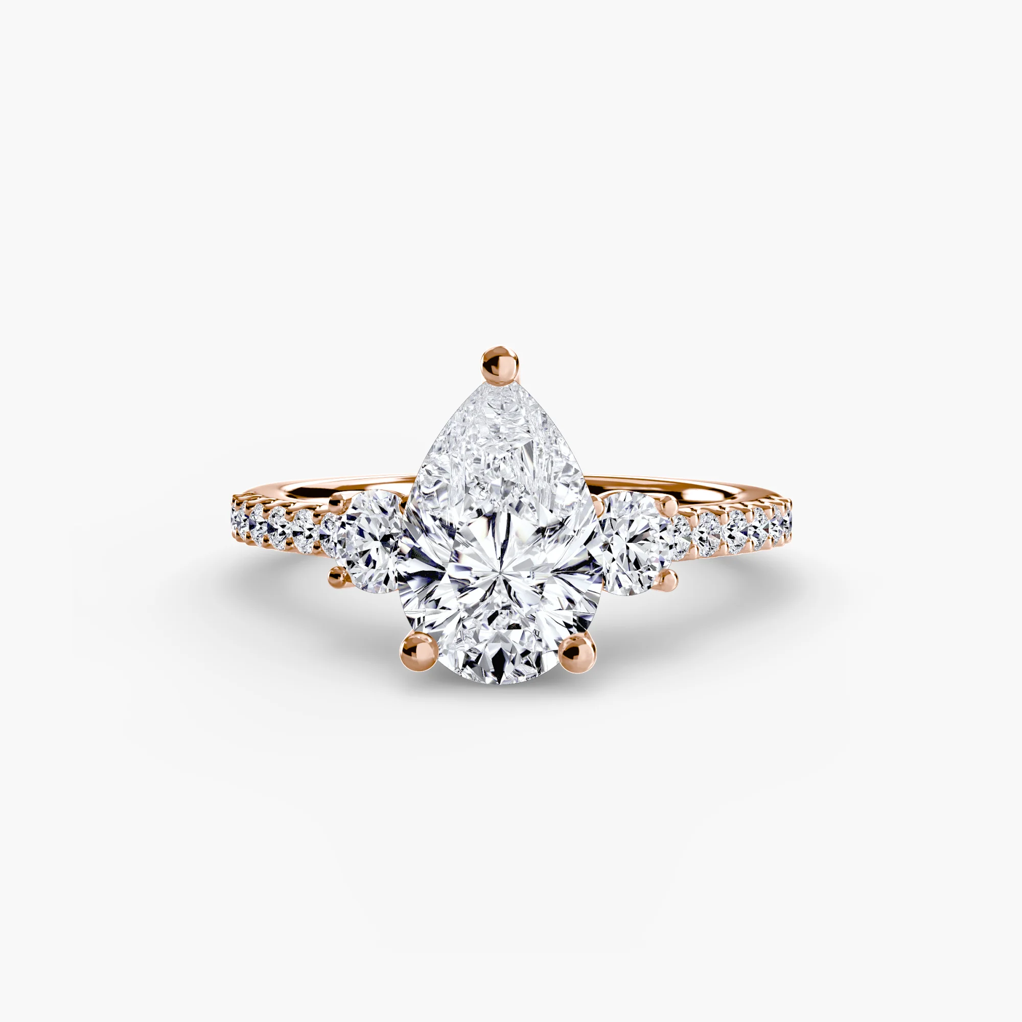 Three-Stone Ring with Pavé Band 5 - Image 7